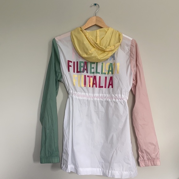 Fila Liliana Wind Jacket  White/Pink/Green - Picture 3 of 14